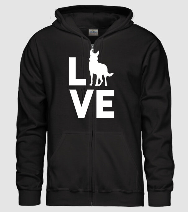 LOVE ciobănesc german model negru pe tricou
