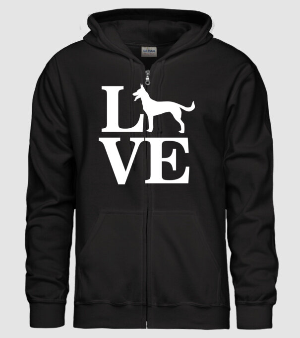 LOVE CIOBANESC GERMAN model negru pe tricou