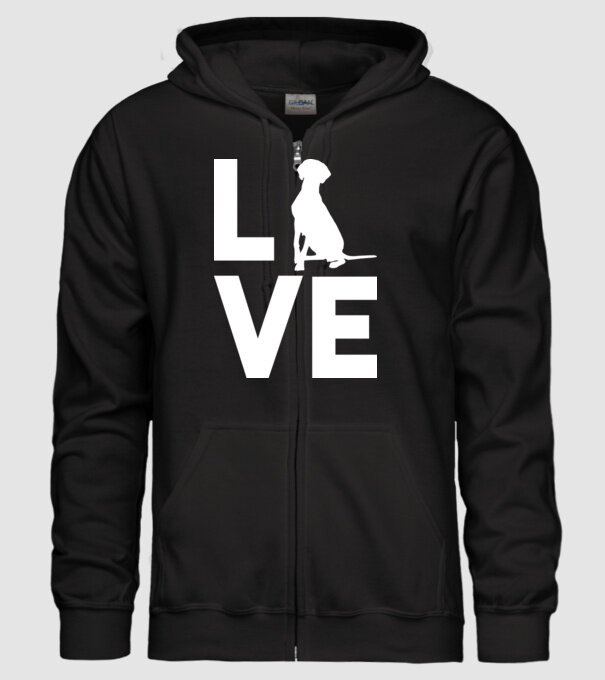 LOVE Vizsla model negru pe tricou