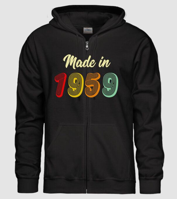 made in 1959 retro model negru pe tricou