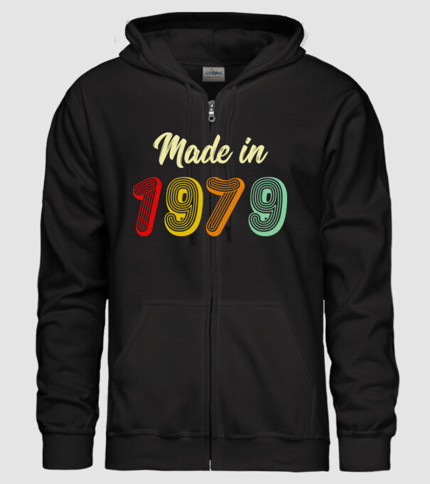 made in 1979 retro model negru pe tricou