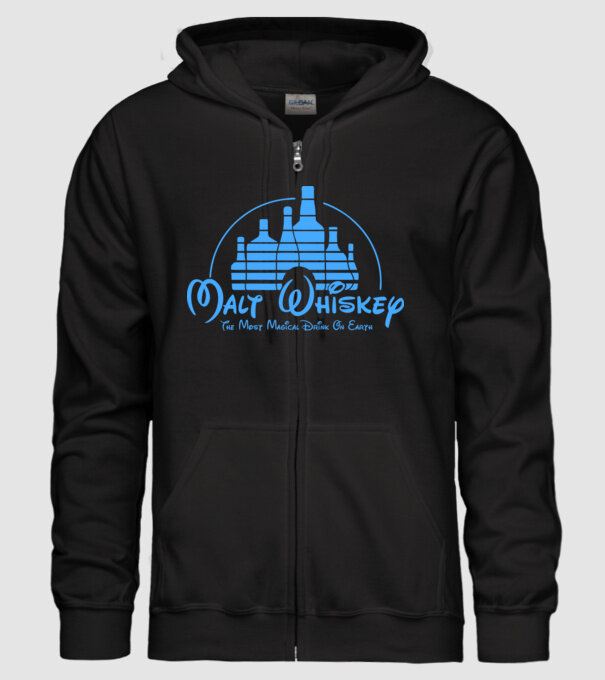 Malt Whiskey model negru pe tricou