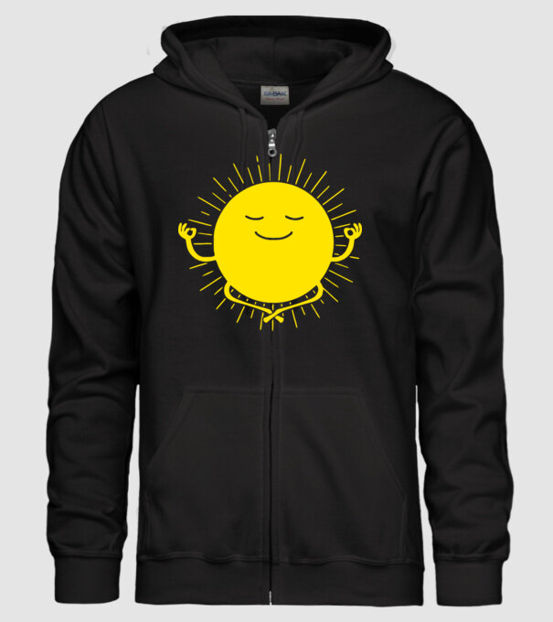Soare meditând model negru pe tricou