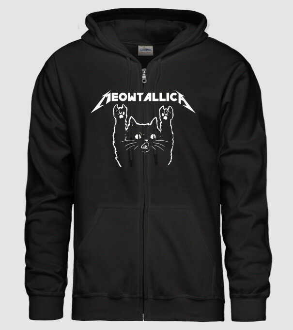 Meowtalica model negru pe tricou