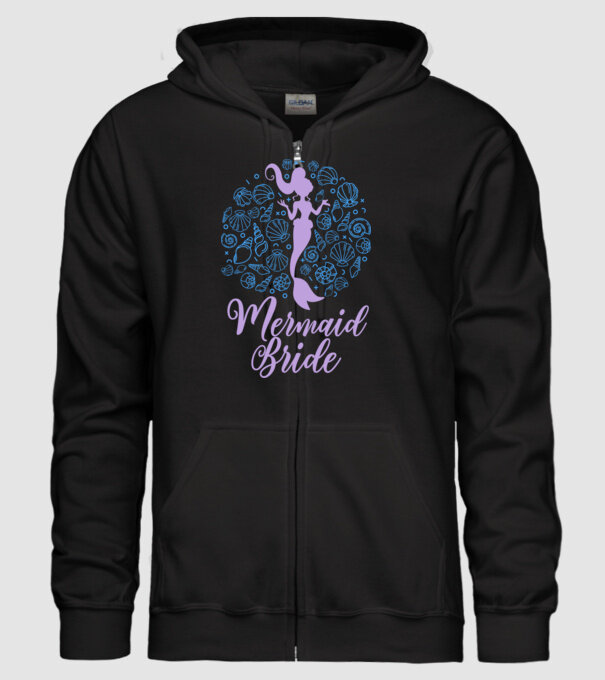 MermaidTeam Bride model negru pe tricou