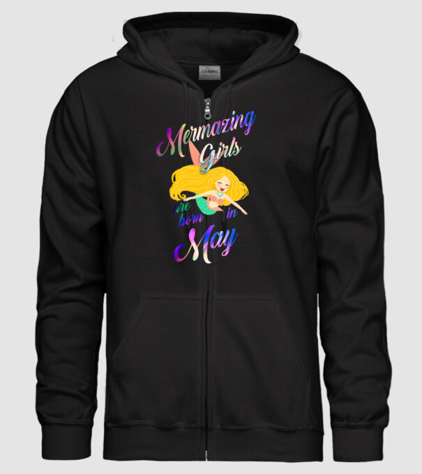 Mermazing girls are born may model negru pe tricou