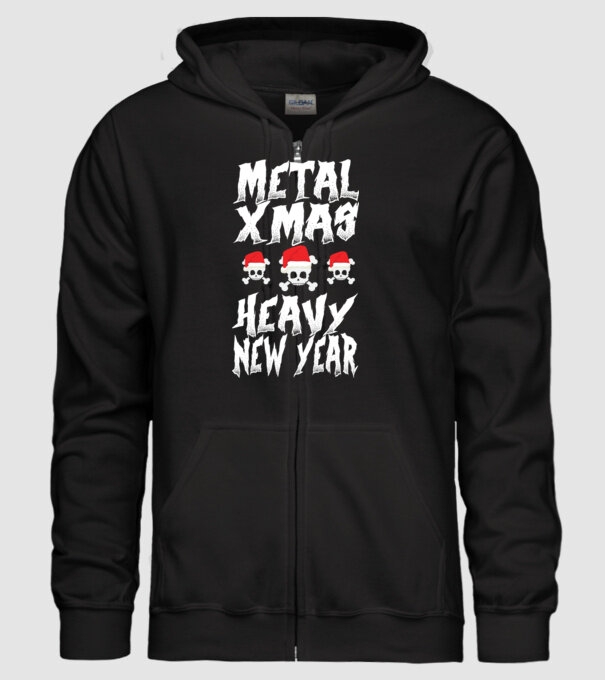 Metal x-mas - Heavy new year model negru pe tricou
