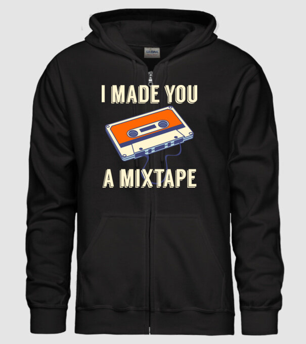 Mixtape model negru pe tricou