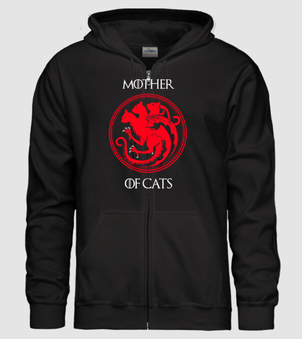 Mother of cats model negru pe tricou