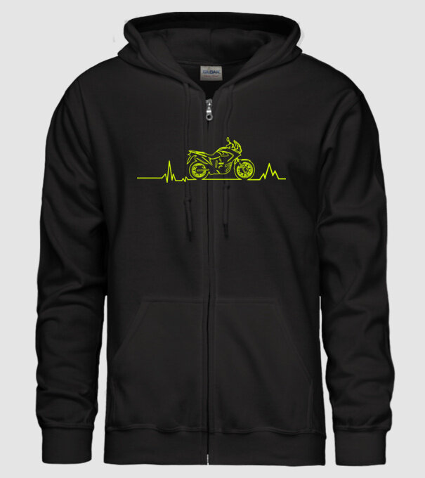 ECG Motociclist model negru pe tricou