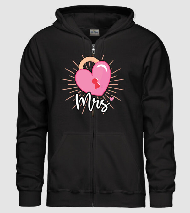 Mrs key to the heart model negru pe tricou