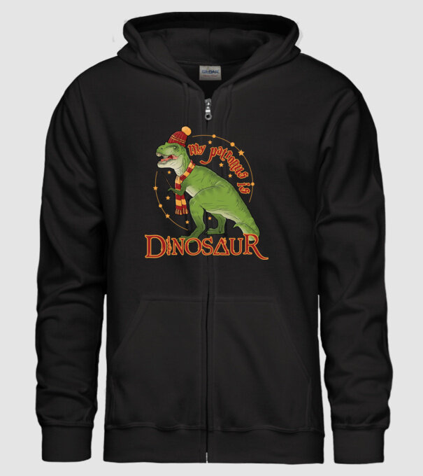 My patronus is dinosaur model negru pe tricou