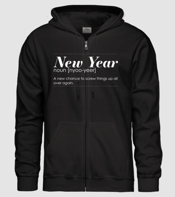New year definition model negru pe tricou