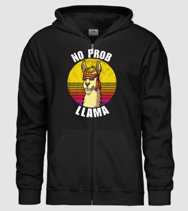 No Prob LLama - Láma model negru pe tricou