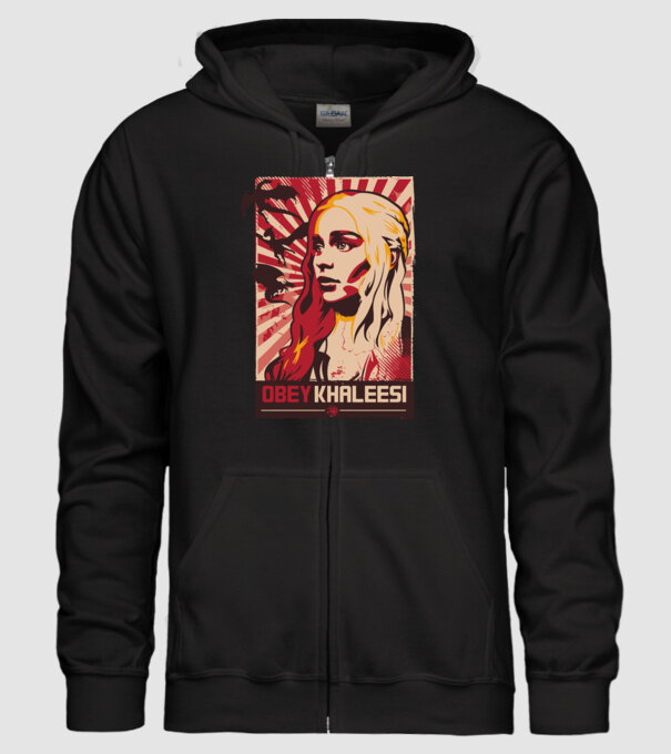 Obey Khaleesi model negru pe tricou