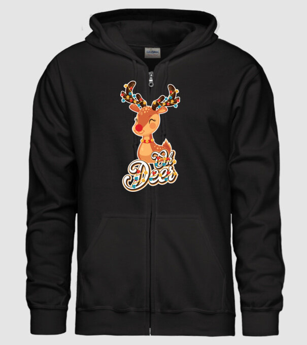 Oh deer model negru pe tricou