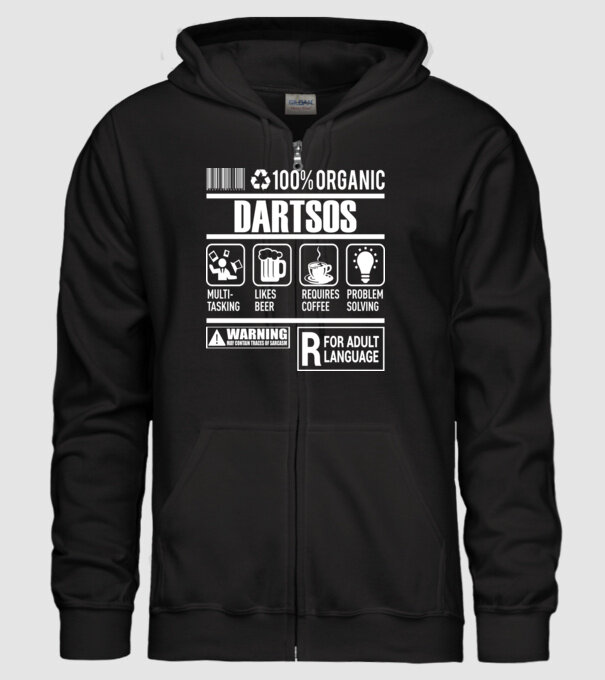 JUCĂTOR DARTS organic model negru pe tricou