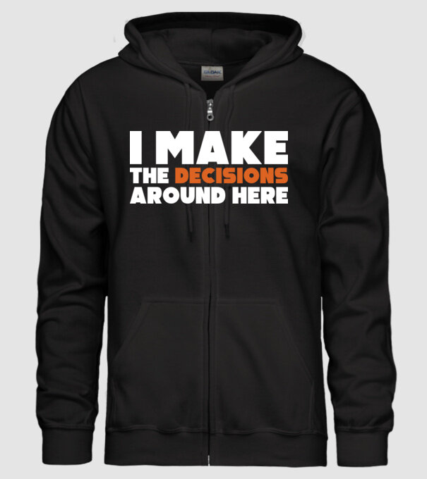 Motiv cuplu I make decisions model negru pe tricou