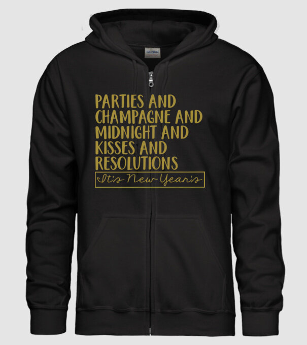 Parties champagne model negru pe tricou