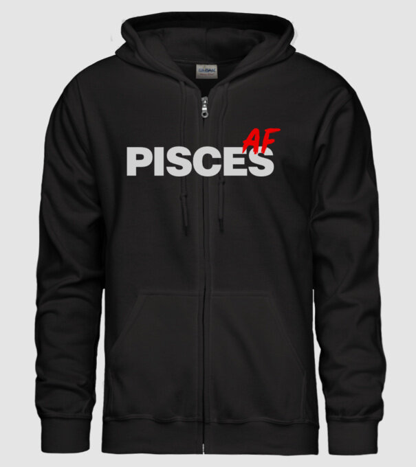 PISCES as fuck model negru pe tricou