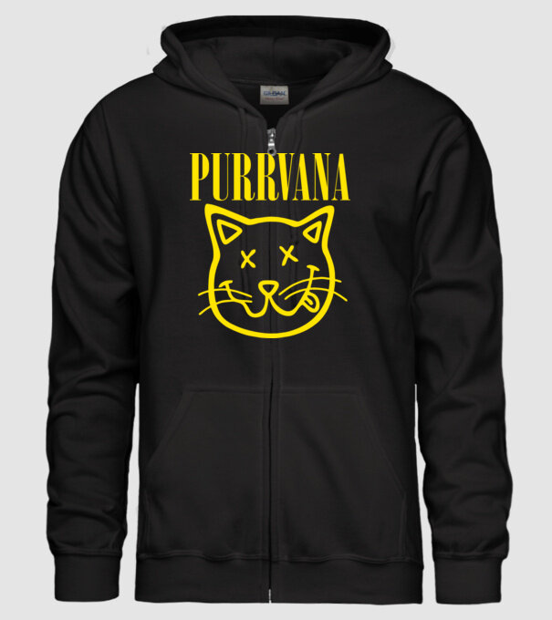 PURRVANA model negru pe tricou