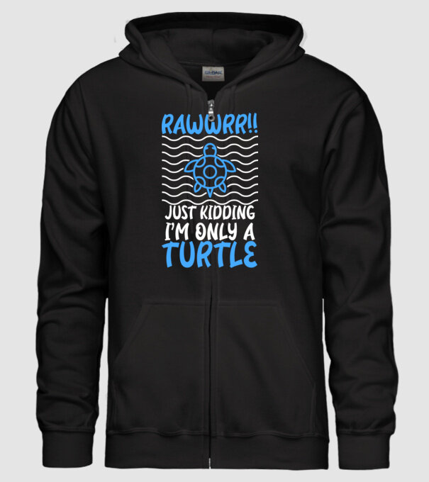 Rawwr turtle model negru pe tricou