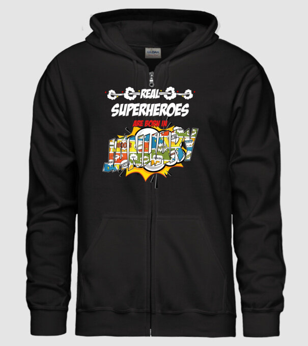 real superheroes are born in january model negru pe tricou