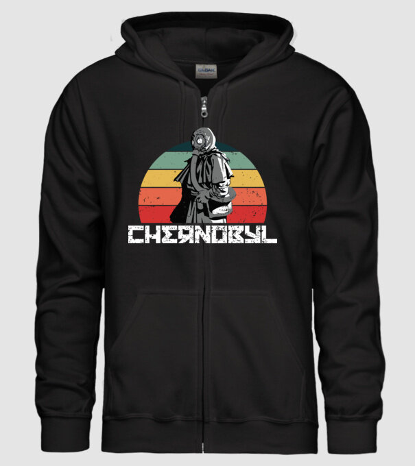 Retro chernobyl model negru pe tricou