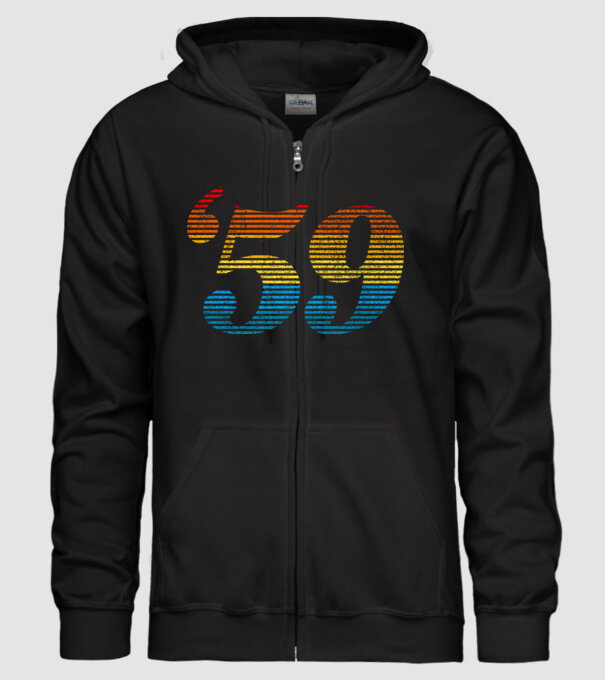 Retro Birthday 1959 model negru pe tricou