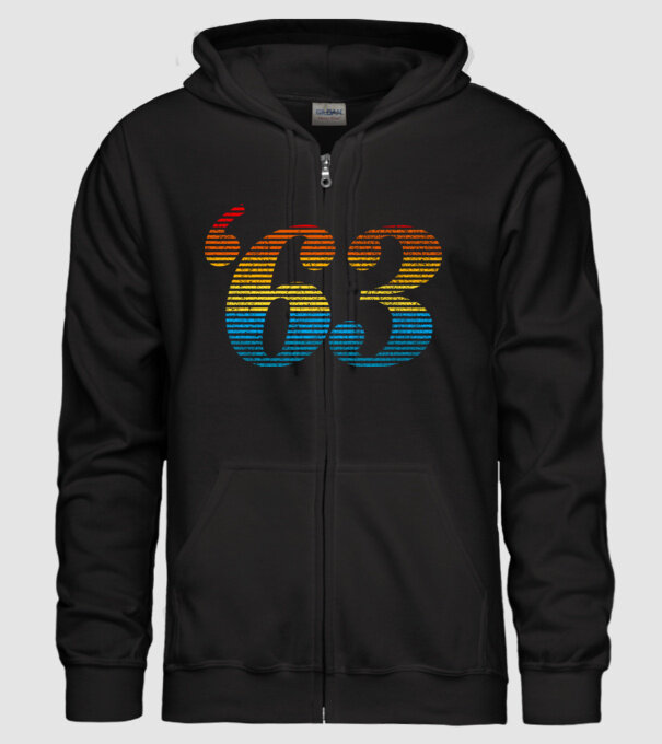 Retro Birthday 1963 model negru pe tricou