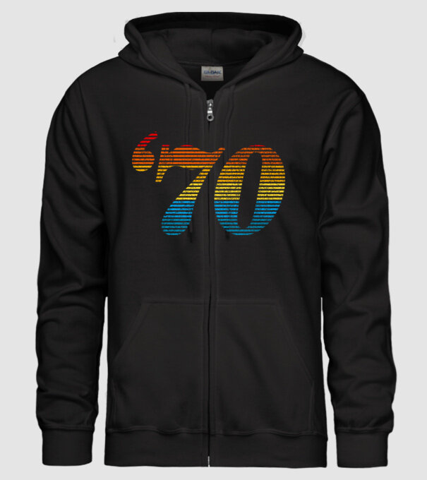 Retro Birthday 1970 model negru pe tricou