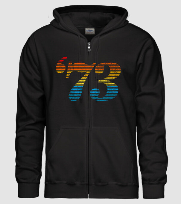 Retro Birthday 1973 model negru pe tricou