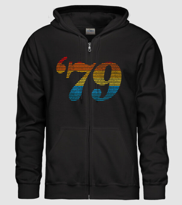 Retro Birthday 1979 model negru pe tricou