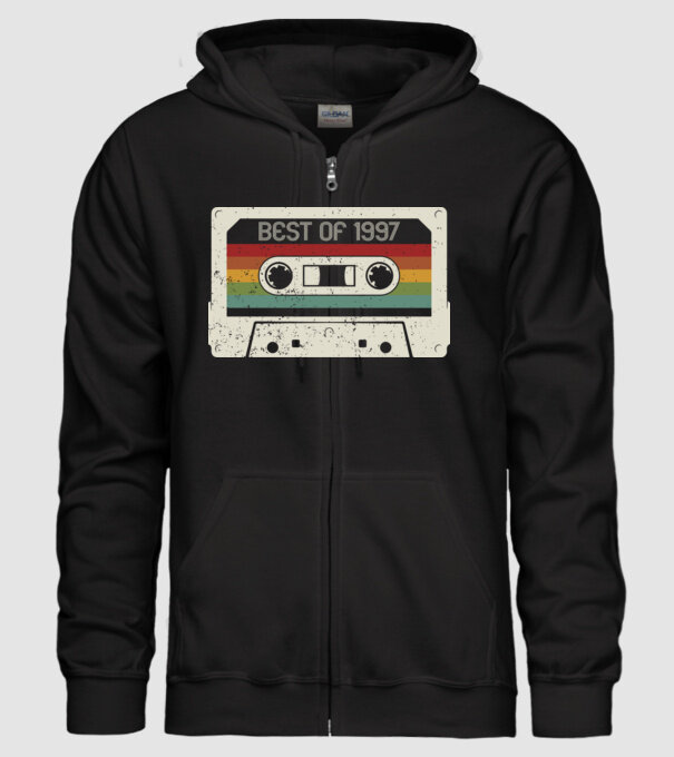 retro tape 1997 vintage model negru pe tricou