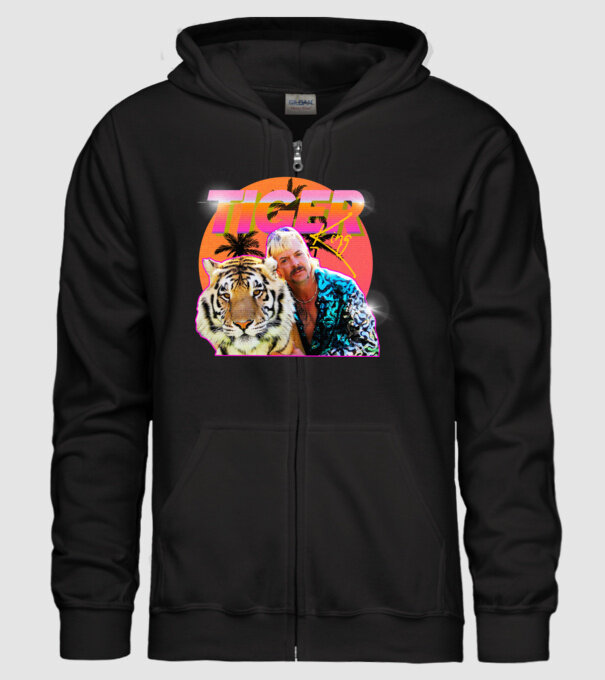 RETRO TIGER KING model negru pe tricou