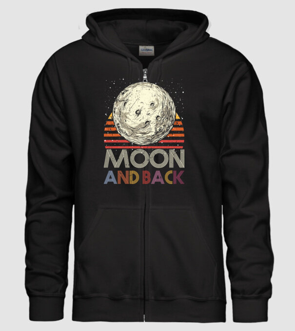 Retro vintage love you to the moon and back MOON model negru pe tricou