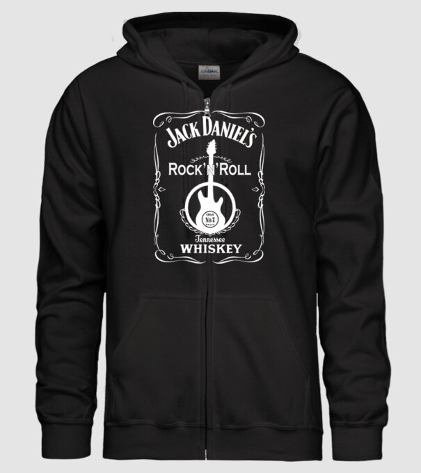 'Rock''n''Roll whiskey' model negru pe tricou