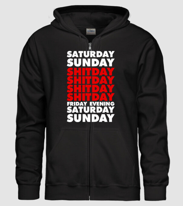 Shitday model negru pe tricou