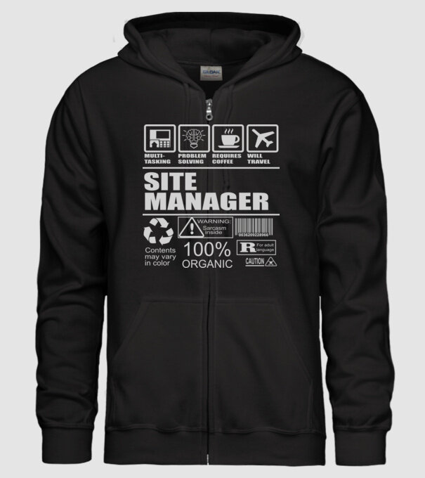 Site manager model negru pe tricou