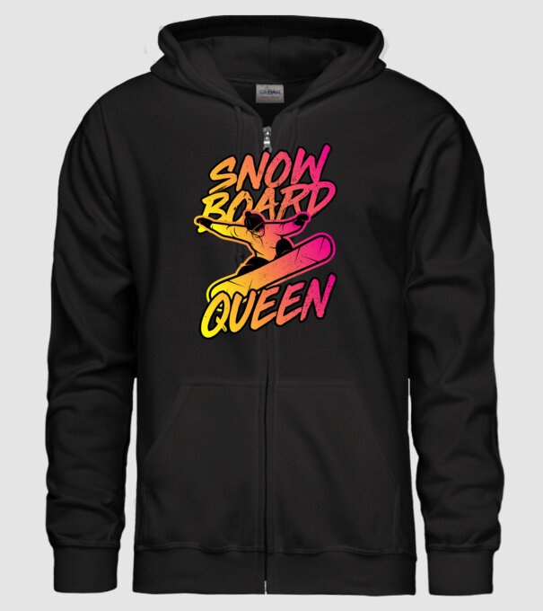 snowboard queen model negru pe tricou