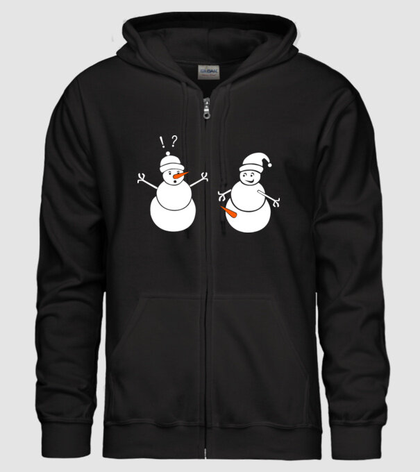 Snowman in action model negru pe tricou