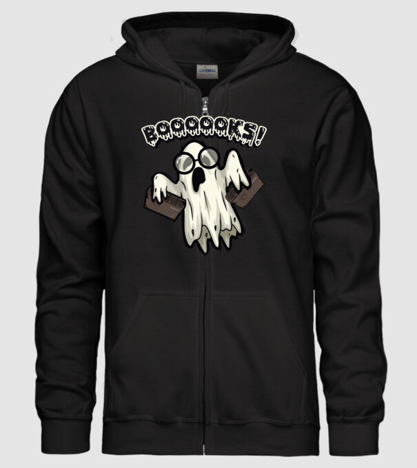 Spooky boookworm model negru pe tricou