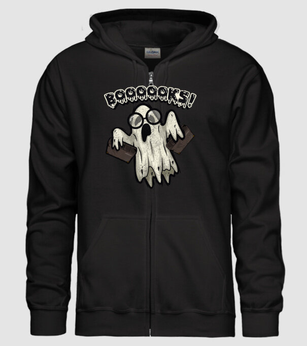 Spooky booookworm model negru pe tricou