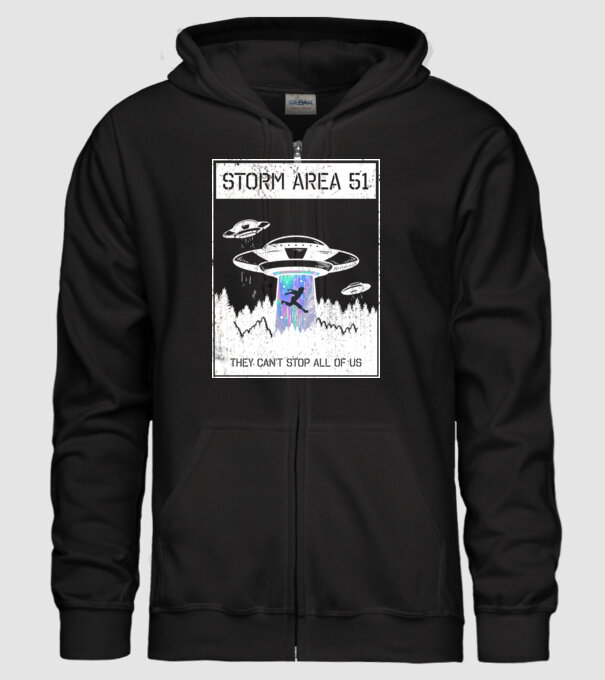'Storm area 51 - They can''t stop all of us' model negru pe tricou