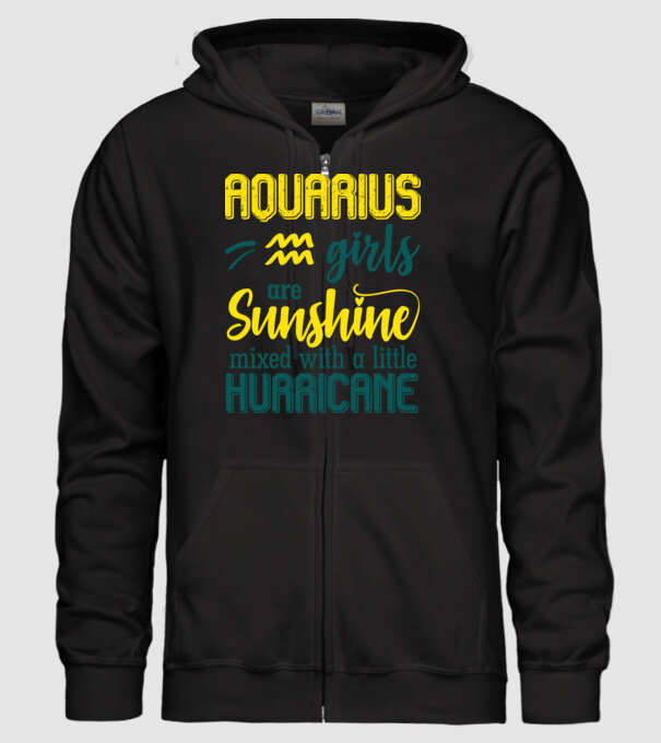 Sunshine with Hurricane AQUARIUS model negru pe tricou