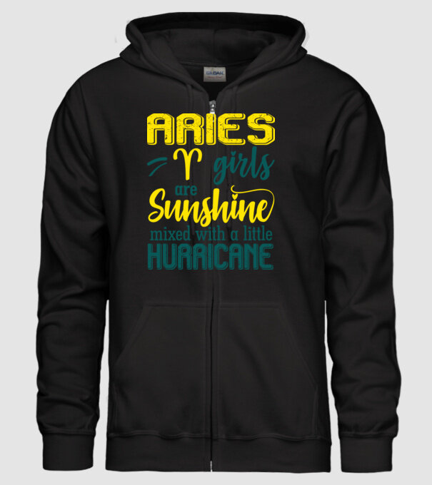 Sunshine with Hurricane ARIES model negru pe tricou