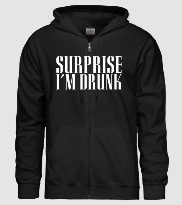 Surprise im drunk model negru pe tricou