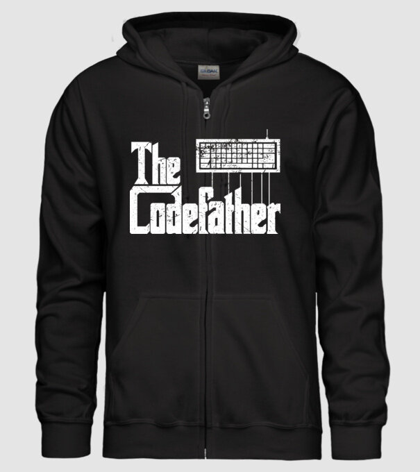 Tricou programator The Codefather model negru pe tricou