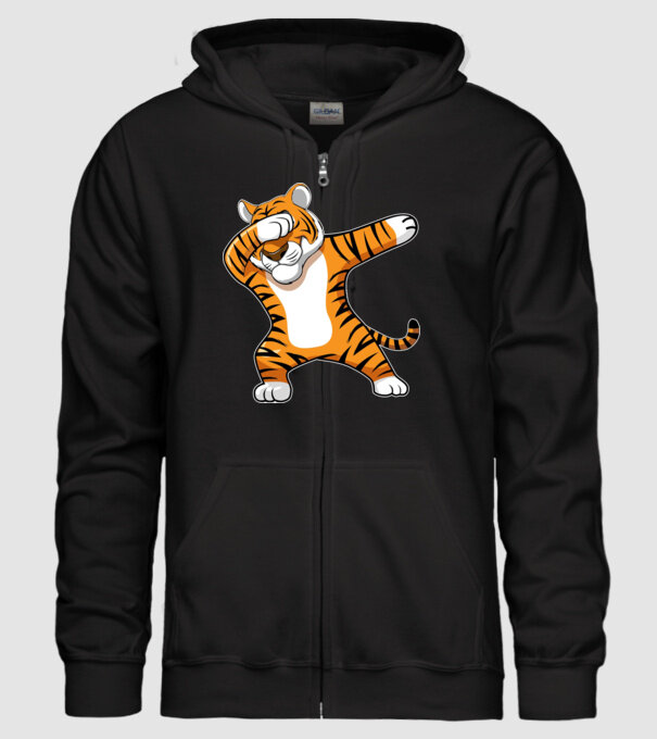 Tigru DAB model negru pe tricou