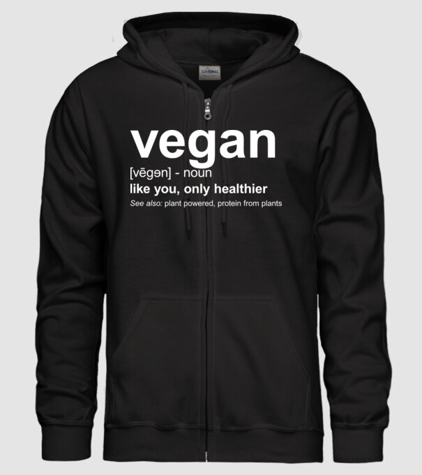 Vegan definition model negru pe tricou